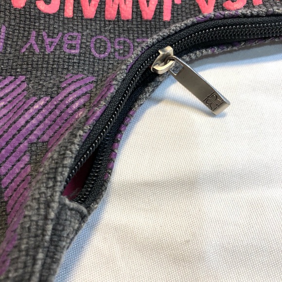 Robin Ruth Cloth Jamaica Shoulder Hobo Tote Black Pink - Picture 13 of 13